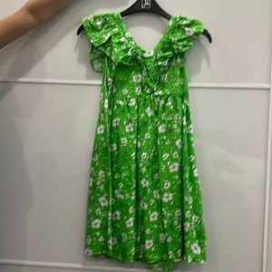 Zara Green Floral Casual Summer Dress